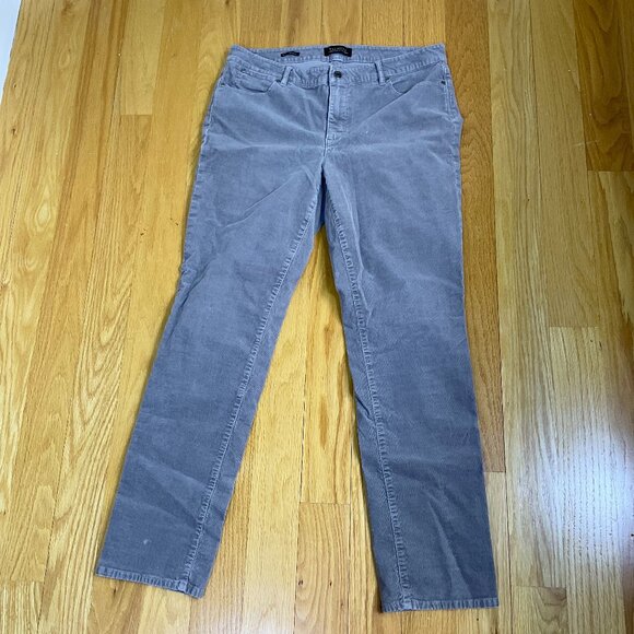 Talbots Pants Corduroy Flawless Straight Leg Mid High Rise Gray Pockets (12) - Picture 1 of 8